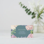 Elegant Hydrangeas Wedding Registry Cards Begleitkarte (Stehend Vorderseite)