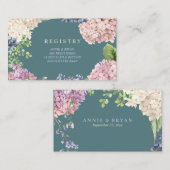 Elegant Hydrangeas Wedding Registry Cards Begleitkarte (Vorne/Hinten)