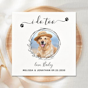 Elegant I do to Custom Pet Foto Hunde Hochzeit Serviette