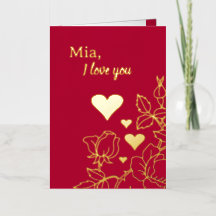 Elegant I Liebe You Floral Personalisiert Foil Car