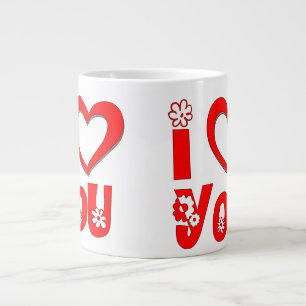 Elegant I Love You Keramik Minimalist Rot Jumbo-Tasse