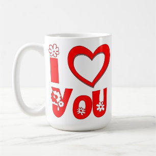 Elegant I Love You Keramik Minimalist Rot Kaffeetasse