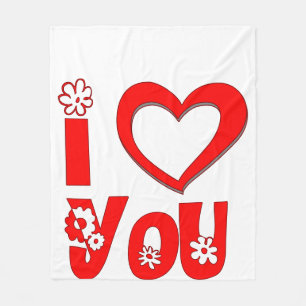 Elegant I Love You   Minimalist Rot  Fleecedecke