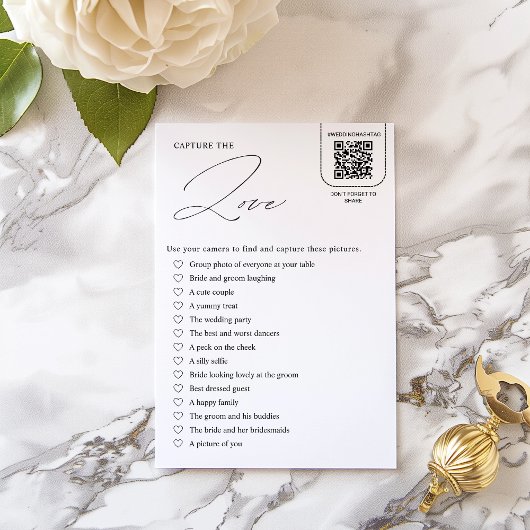 Elegant I Spy Wedding Game Card Einladung