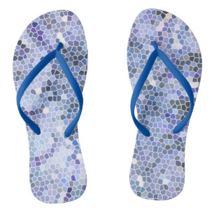 Elegant ice blue mosaic badesandalen
