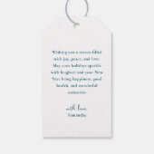 Elegant Ice Blue Tree Winter Wonderland Christmas Geschenkanhänger (Rückseite)