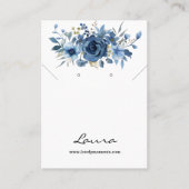 Elegant Ice Blue Winter Floral Stud Earring Visitenkarte (Vorderseite)