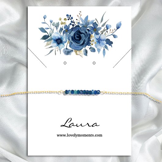 Elegant Ice Blue Winter Floral Stud Earring Visitenkarte