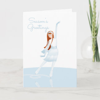 Elegant Ice Skater Folded Holiday Card Feiertagskarte