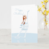 Elegant Ice Skater Folded Holiday Card Karte (Gelbe Blume)