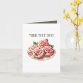 Elegant iced rose cookie bakery customizable karte (Gelbe Blume)