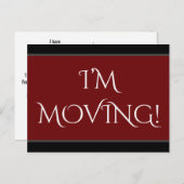 Elegant "ich ZIEHE!" um Adressenänderung Postkarte (Vorne/Hinten)