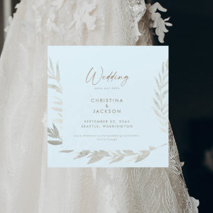 Elegant Icy Blue Wedding Save the Date Magneteinladung