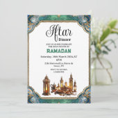 Elegant Iftar Dinner Party Ramadan 2025 Einladung (Stehend Vorderseite)