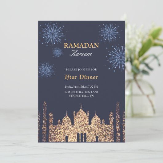 Elegant Iftar Einladung (Stehend Vorderseite)