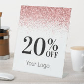 Elegant Ihr Logo Rosa Glitzer 20% günstiger Sockelschild (In Situ)