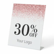 Elegant Ihr Logo Rosa Glitzer 30% weniger Geschäft