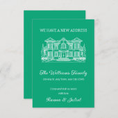 Elegant Illustrated New Home Announcement Ankündigung (Vorne/Hinten)