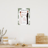 Elegant Illustrated Wedding Invitation Poster (Küche)
