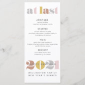 Elegant im goldenen Neujahr 2021 Menükarte (Vorderseite)