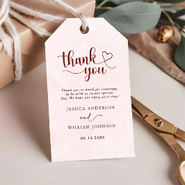 Elegant im Herbst Pink Tones Wedding Vielen Dank Geschenkanhänger