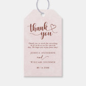 Elegant im Herbst Pink Tones Wedding Vielen Dank Geschenkanhänger (Vorderseite)