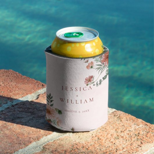 Elegant im Herbst Rosa Töne Hochzeit Dosenkühler (In Situ Pool)