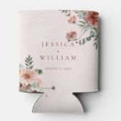 Elegant im Herbst Rosa Töne Hochzeit Dosenkühler (Rückseite)