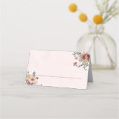 Elegant im Herbst Rosa Töne Hochzeit Platzkarte (Vorderseite)