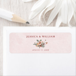 Elegant im Herbst Rosa Tone Hochzeit Rücksendeadre