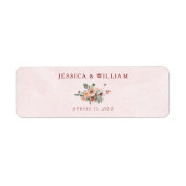 Elegant im Herbst Rosa Tone Hochzeit Rücksendeadre (Vorne)