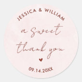 Elegant im Herbst Rosa Töne Hochzeit Runder Aufkleber (Vorderseite)