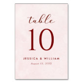 Elegant im Herbst Rosa Töne Hochzeit Tischnummer (Vorderseite)