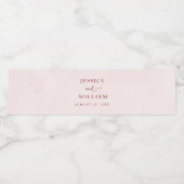 Elegant im Herbst Rosa Töne Hochzeit Wasserflaschenetikett (Einzelnes Label)