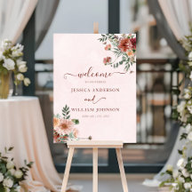 Elegant im Herbst Rosa Töne Hochzeit Willkommen