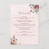 Elegant im Herbst Rosa Töne Hochzeiten Details Begleitkarte (Vorderseite)