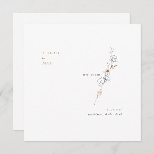 Elegant im Simplicity Carmel Square Save the Date (Vorne/Hinten)