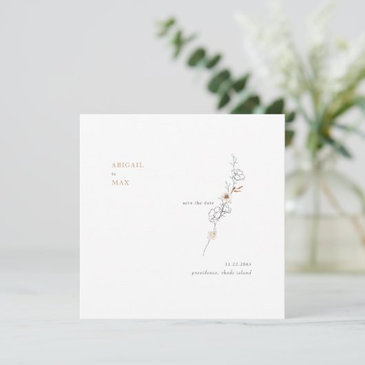 Elegant im Simplicity Carmel Square Save the Date (Stehend Vorderseite)