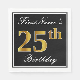 Elegant, Imitat-Gold25. Geburtstag + Individueller Serviette