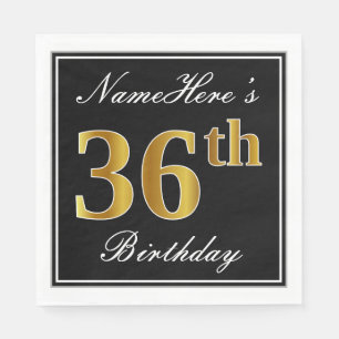 Elegant, Imitat-Gold36. Geburtstag + Individueller Serviette