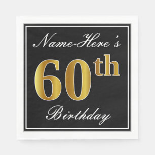 Elegant, Imitat-Gold60. Geburtstag + Individueller Serviette