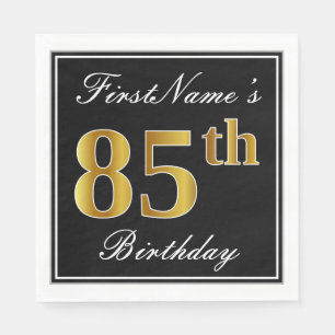 Elegant, Imitat-Gold85. Geburtstag + Individueller Serviette