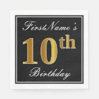 Elegant, Imitate Gold 10. Geburtstag + Individuell