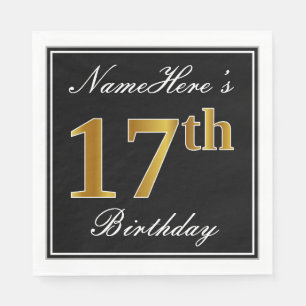 Elegant, Imitate Gold 17. Geburtstag + Individuell Serviette
