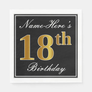 Elegant, Imitate Gold 18. Geburtstag + Individuell Serviette