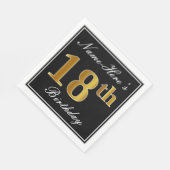 Elegant, Imitate Gold 18. Geburtstag + Individuell Serviette (Ecke)
