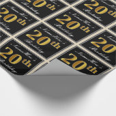 Elegant, Imitate Gold 20. Geburtstag + Individuell Geschenkpapier (Ecke)