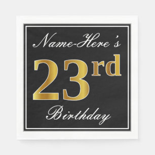 Elegant, Imitate Gold 23. Geburtstag + Individuell Serviette
