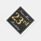 Elegant, Imitate Gold 23. Geburtstag + Individuell Serviette (Ecke)