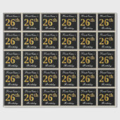 Elegant, Imitate Gold 26. Geburtstag + Individuell Geschenkpapier (Flach)